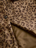 Chaqueta vintage de ante ecológico con estampado de leopardo