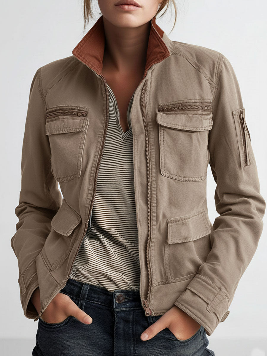 Chaqueta cargo verde oliva Outerdoor con bolsillo utilitario