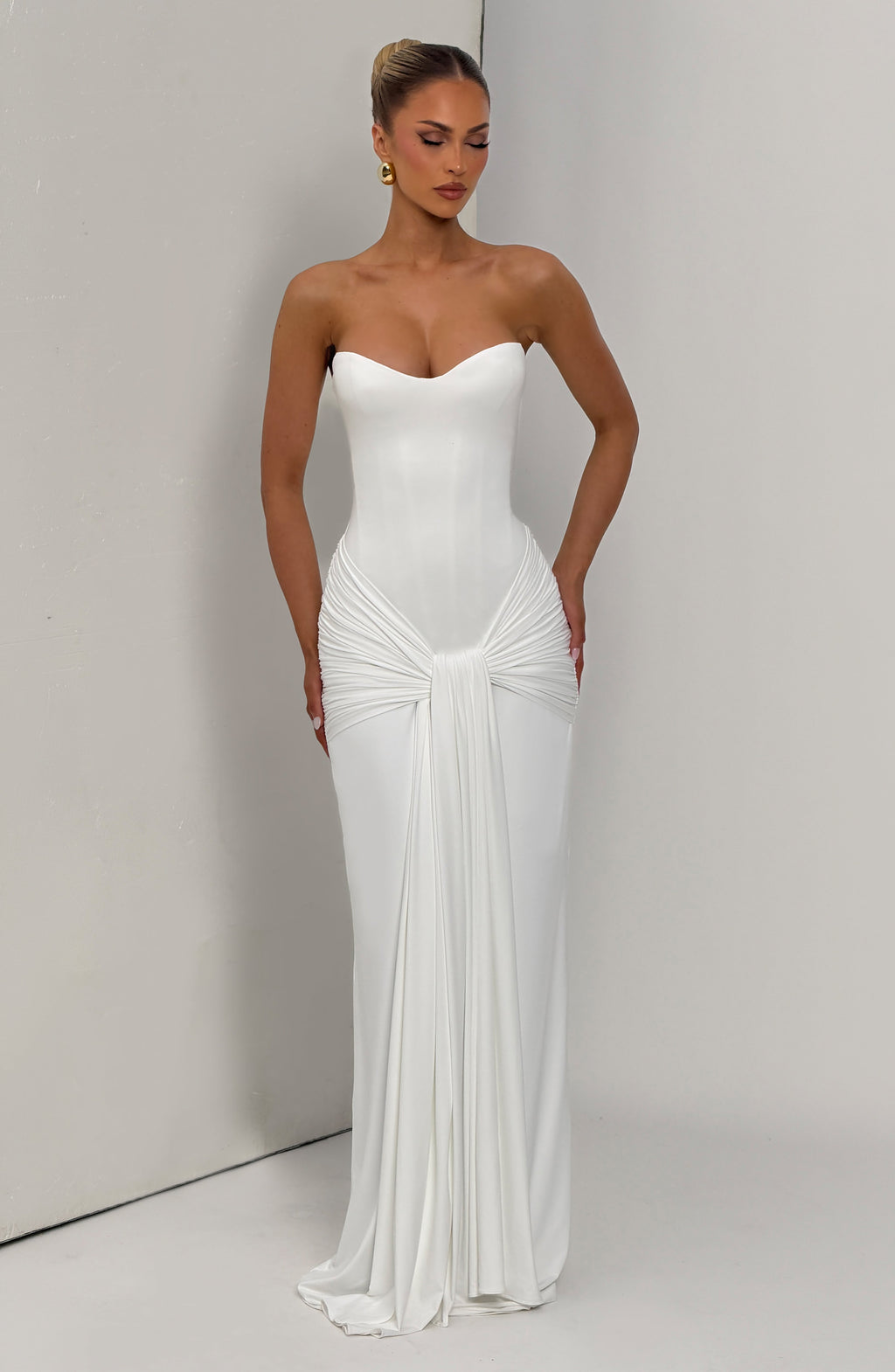 Vestido maxi marfil Gia