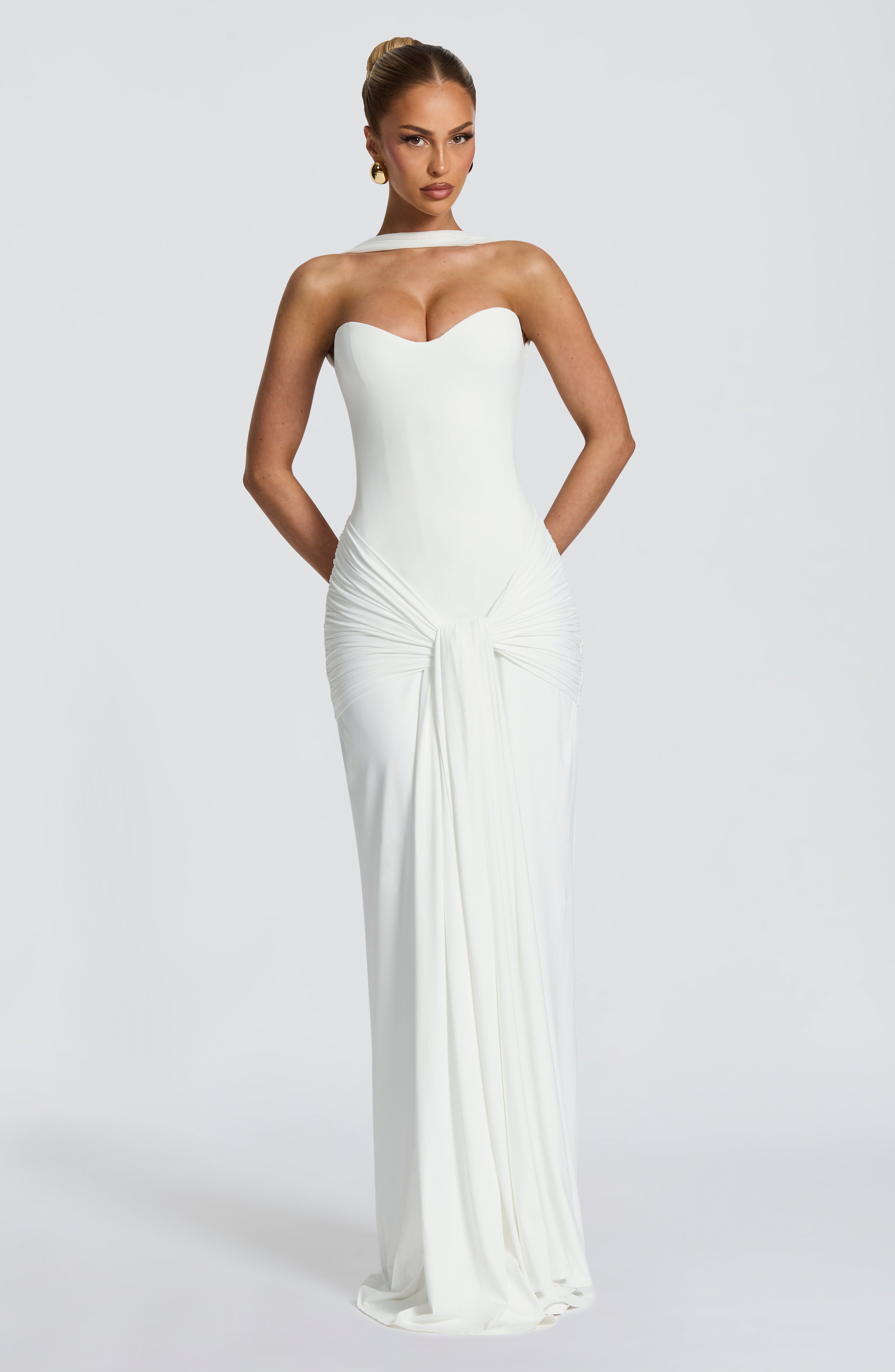 Vestido maxi marfil Gia