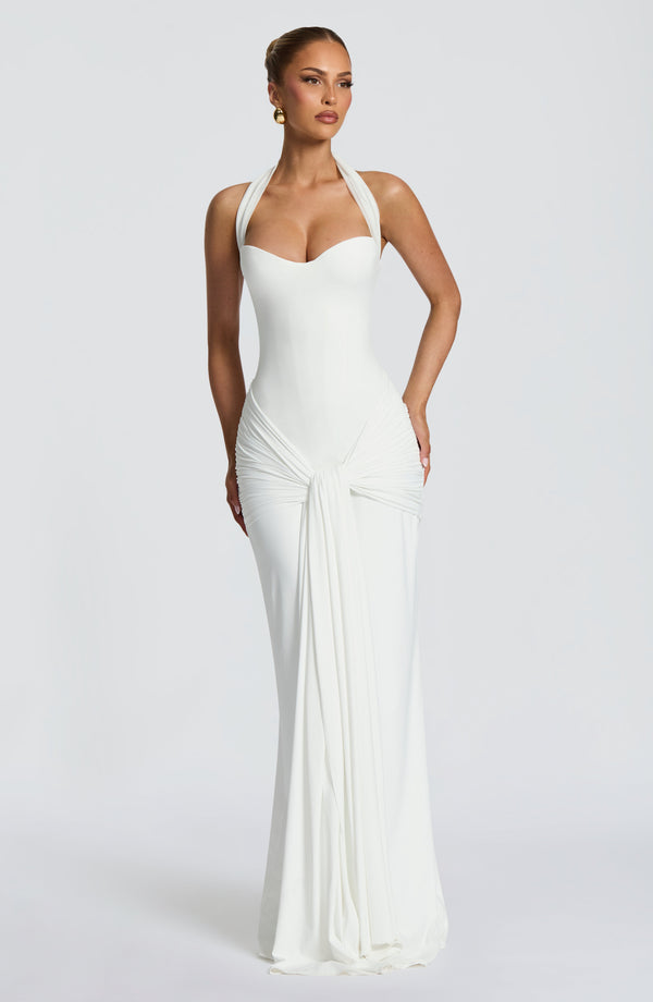 Vestido maxi marfil Gia