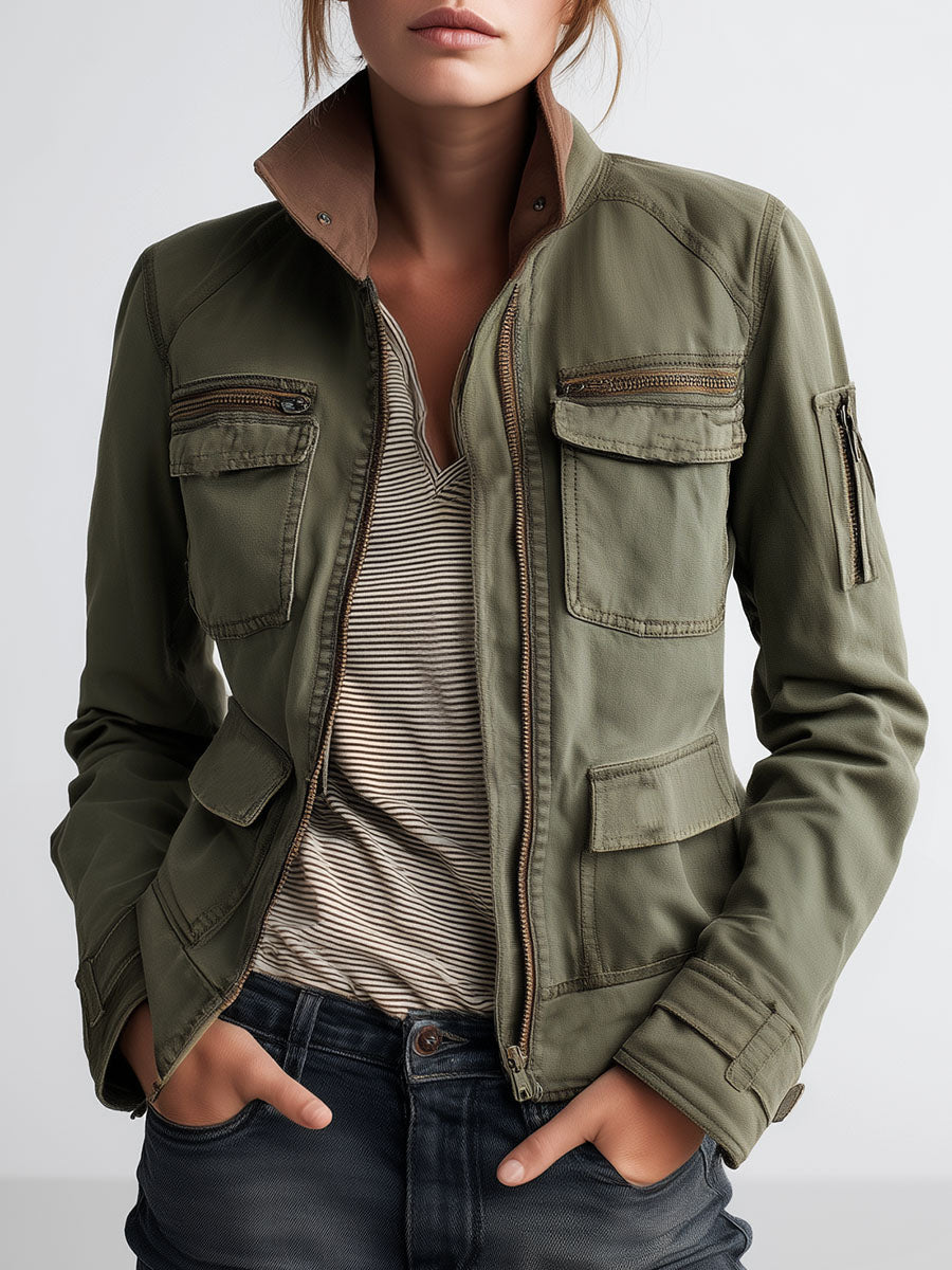 Chaqueta cargo verde oliva Outerdoor con bolsillo utilitario