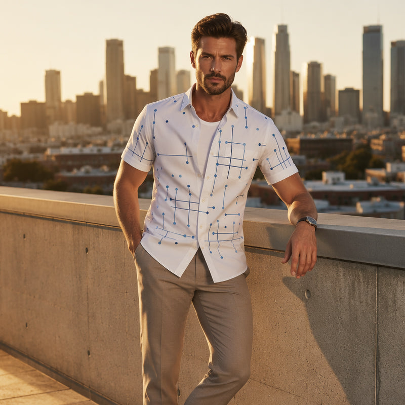 Camisa Geométrica Relaxed – Estilo y comodidad