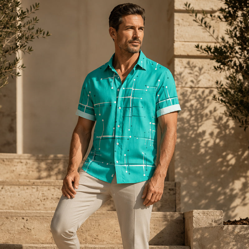 Camisa Geométrica Relaxed – Estilo y comodidad
