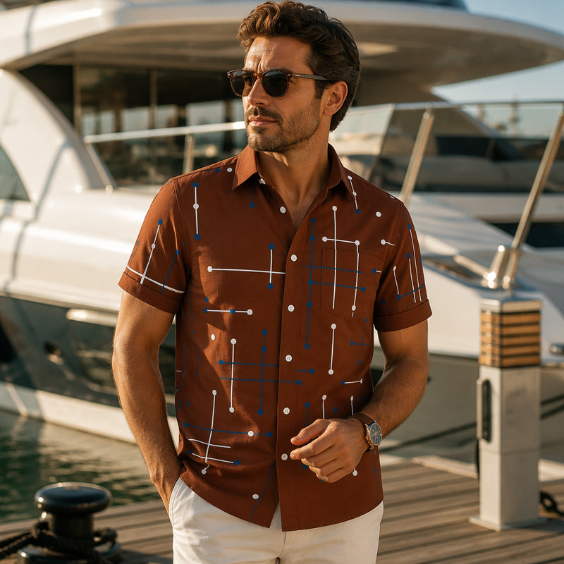 Camisa Geométrica Relaxed – Estilo y comodidad