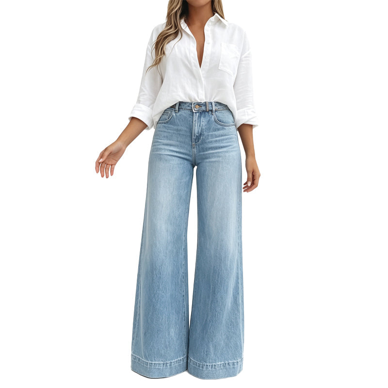 Lucia | Jeans de pierna larga con efecto alargador